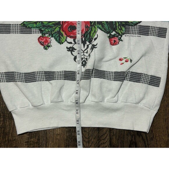🌹 Vintage‎ Jane Colby 80s Floral Sweatshirt | Puff Print Roses | 1988 Graphic - Picture 7 of 8